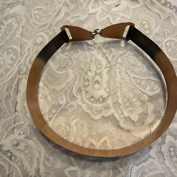 VINTAGE! 1950’s Solid Copper Leaf Adorned Belt 25”boho Whimsigoth Cinch Belt main image 8